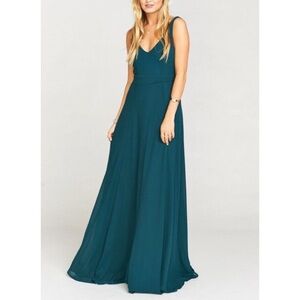 NWT SMYM Jenn Maxi Deep Jade Green Chiffon